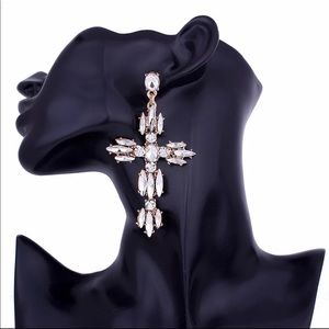 Rhinestone Cross Earrings
